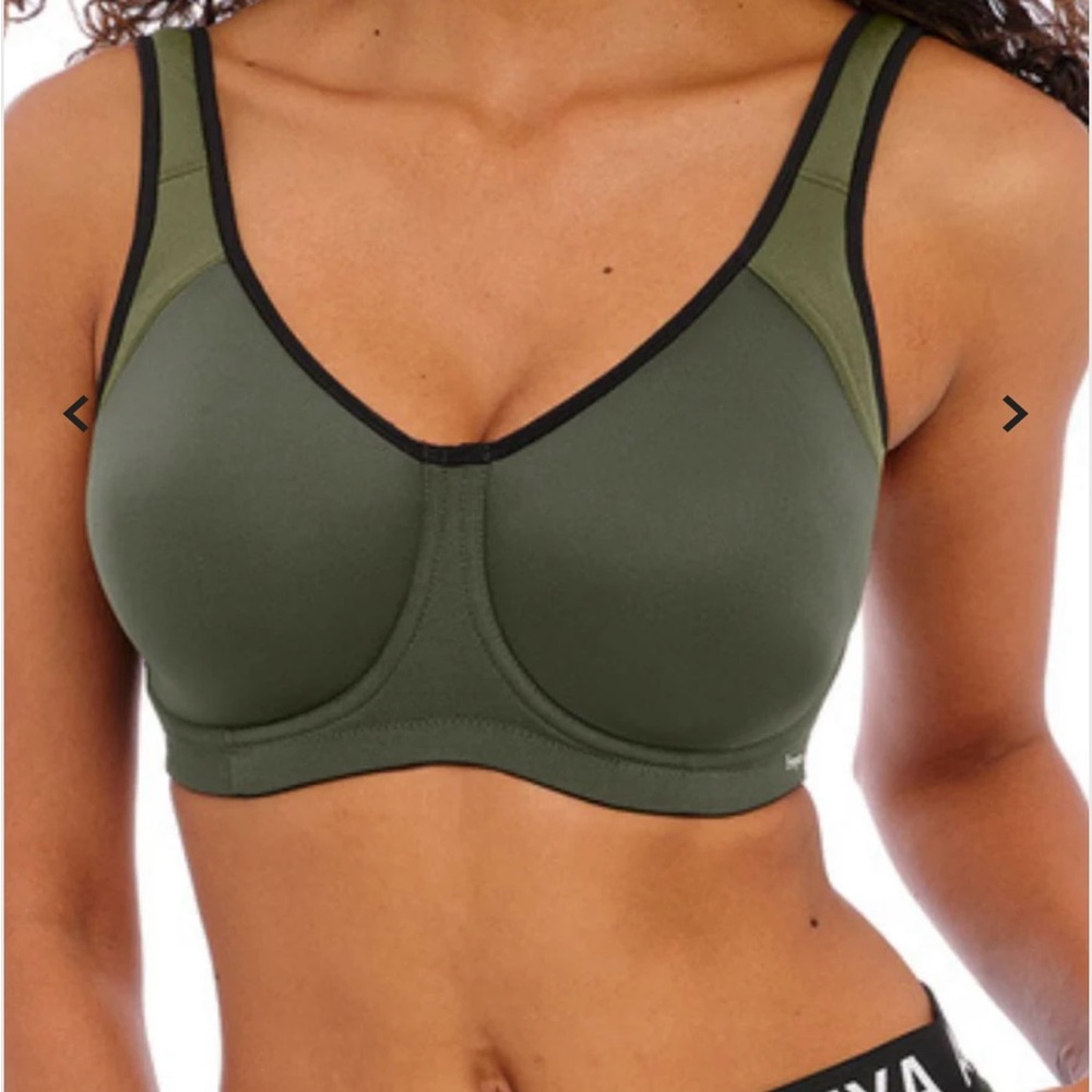 Freya Olive Green and Black Underwire Sports Bra